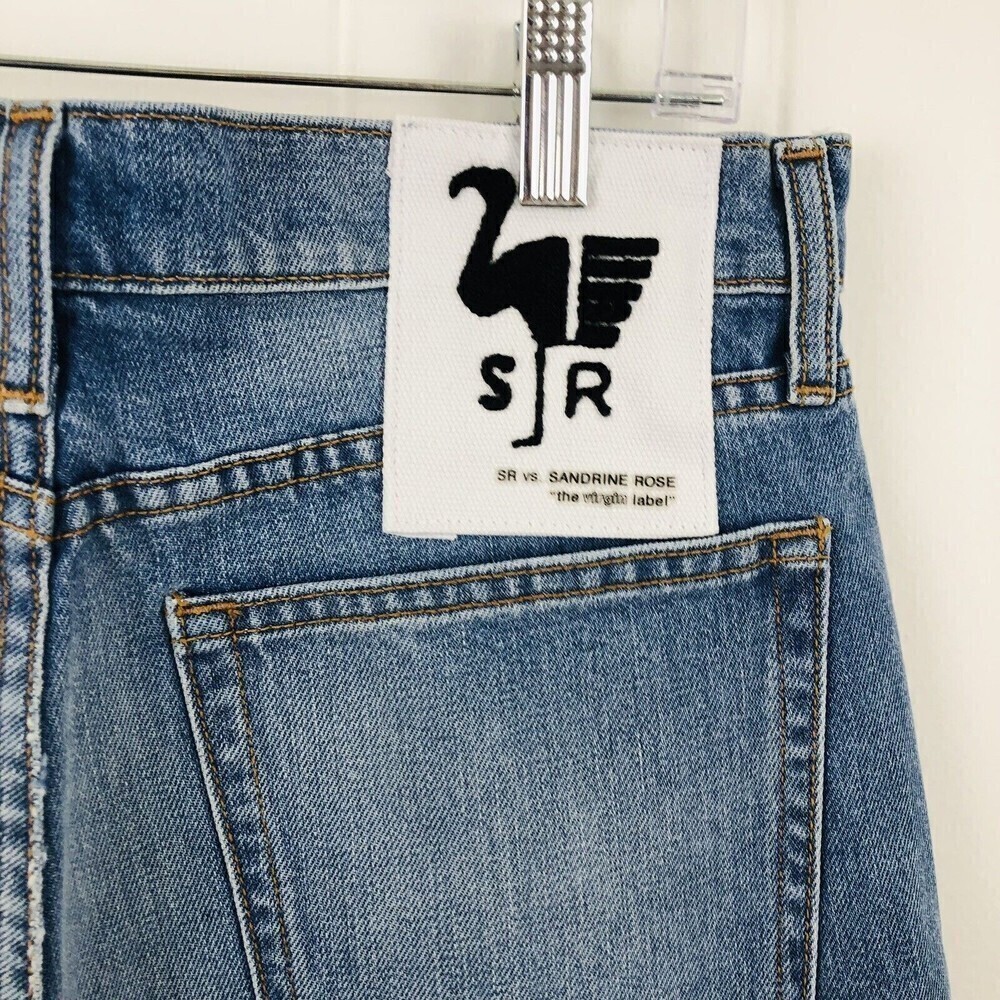 Free People Blue Jean Shorts with Orange Accents - Picture 7 of 11